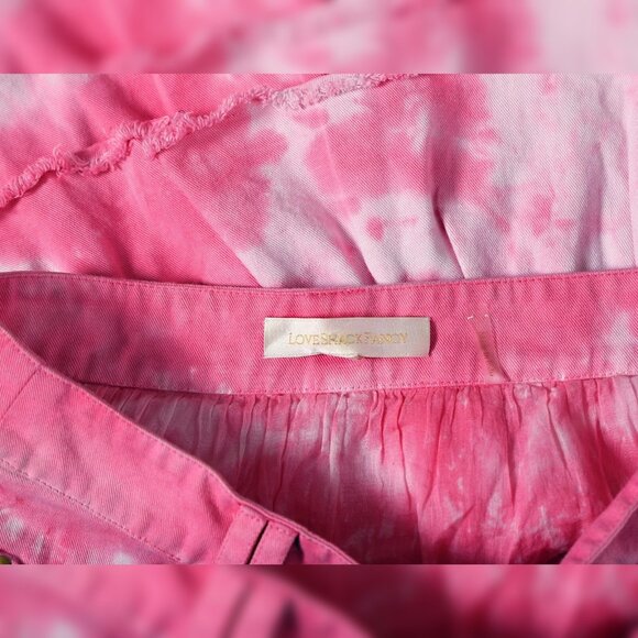 LoveShackFancy Landon Mini Skirt XS 2 Women's Casual Dye Denim Short NEW 41823 - Picture 6 of 6